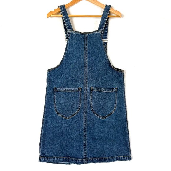 Frank And Oak Overall Patch Pocket Mini Jean Denim Dress Womens S Blue - Picture 1 of 6